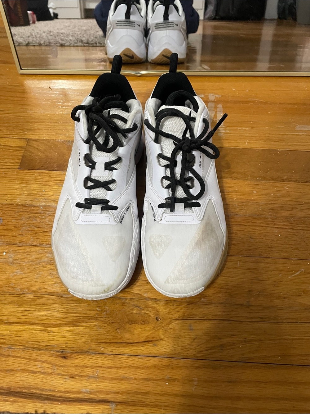 Nike Women's White Athletic Sneakers with Black Accents